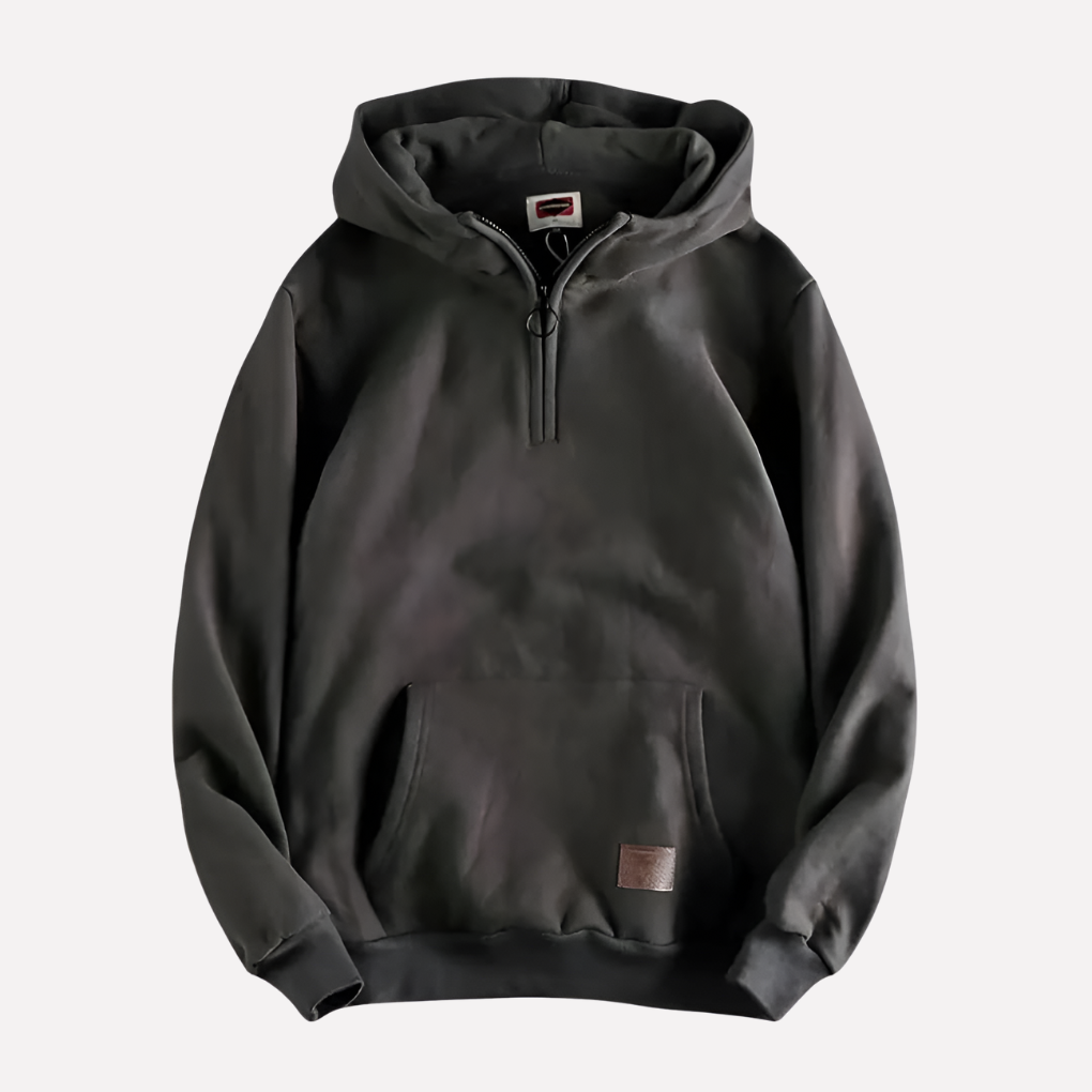 Halvzip Hoodie för herr