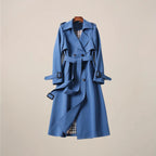 Elegant Trenchcoat | Dubbelknäppt Design med Bälte & Rutigt Foder