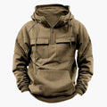 Halvzip-hoodie med bröstfickor för herr